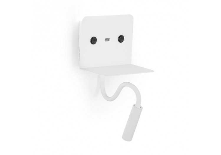 Applique murale + liseuse led "Slange" 3W avec port usb - LN1510-B-USB - Barcelona LED