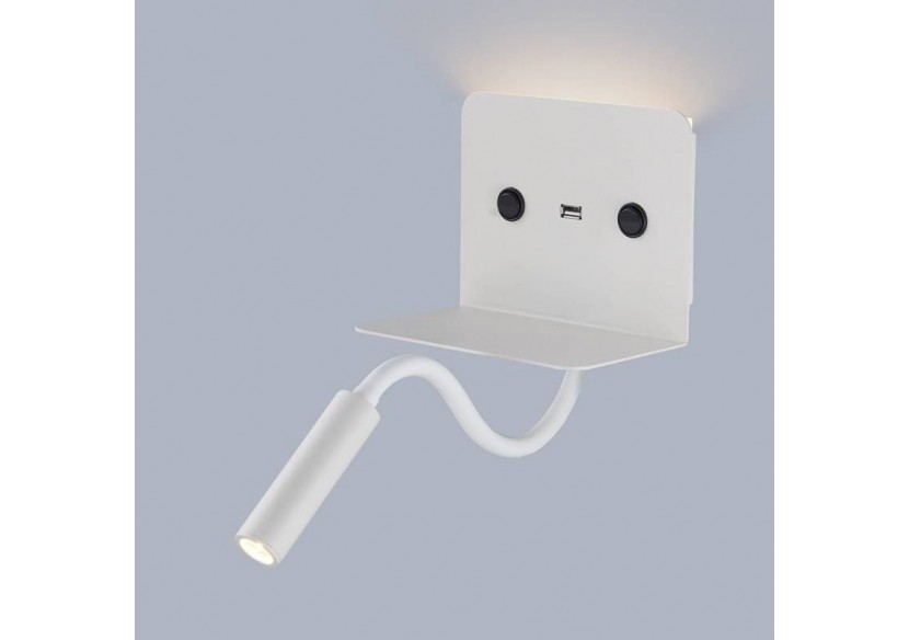 Applique murale + liseuse led "Slange" 3W avec port usb - LN1510-B-USB - Barcelona LED