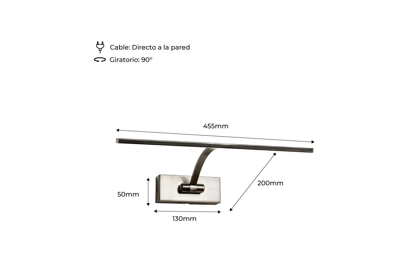 Applique LED murale 8W pour éclairage de tableaux - LN1521-NS-BC - Barcelona LED
