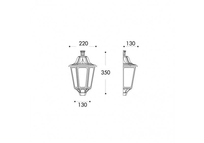 Demi-lanterne murale Fumagalli iesse E27 IP55 - M22.000.000.AXE27 - Barcelona LED