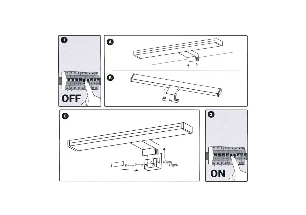 Applique LED miroir salle de bain "Line" 8W - LE201-CR-BN - Barcelona LED