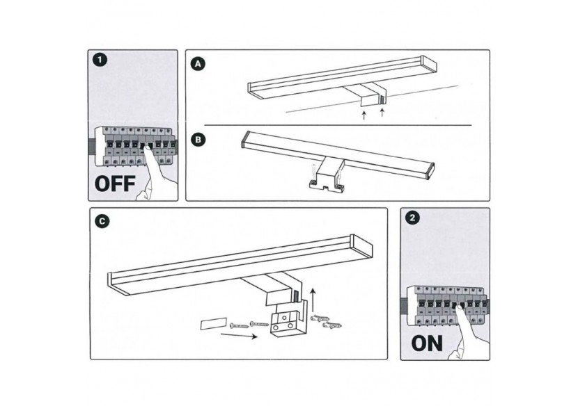 Applique LED miroir salle de bain "Line" 8W - LE201-CR-BN - Barcelona LED
