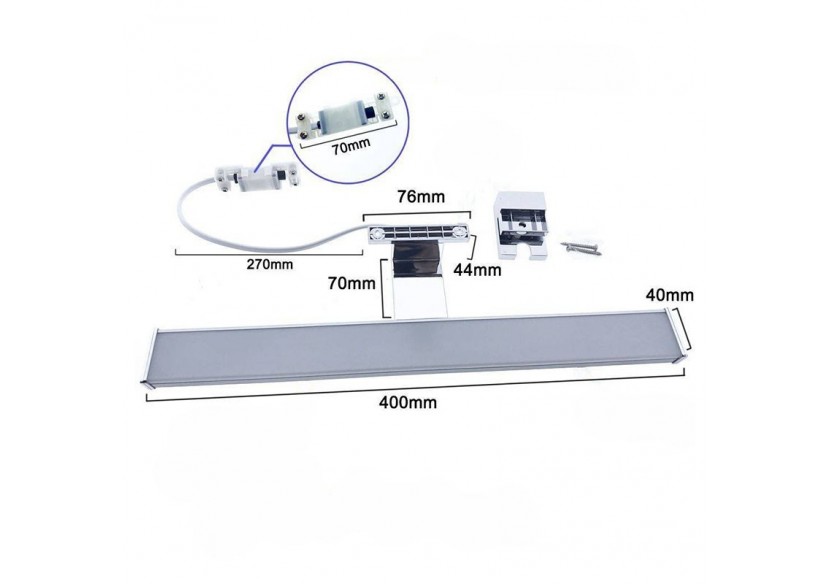 Applique LED miroir salle de bain "Line" 8W - LE201-CR-BN - Barcelona LED