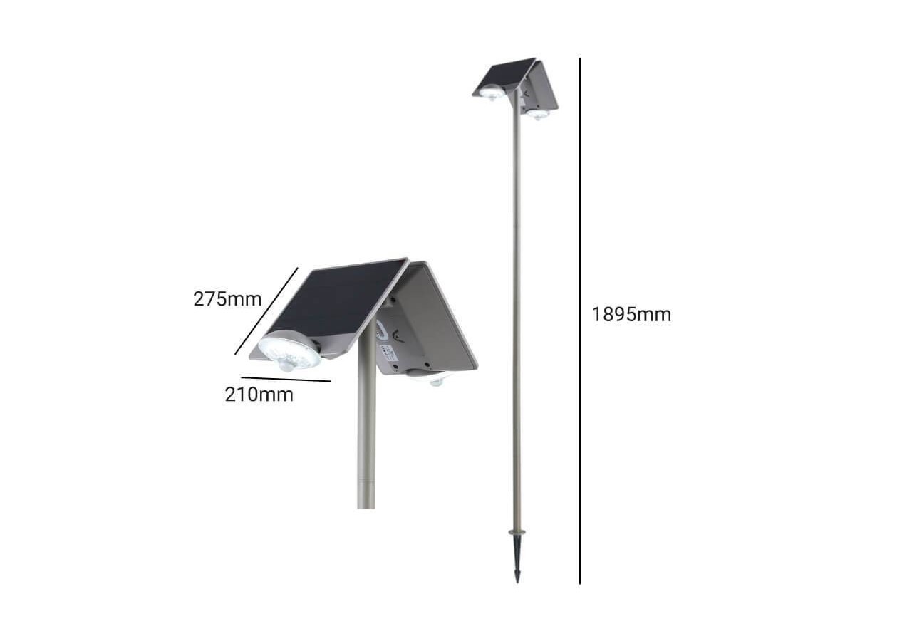 Lampadaire double solaire avec détecteur IP44 - SL20 - Barcelona LED