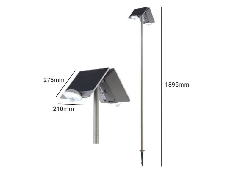 Lampadaire double solaire avec détecteur IP44 - SL20 - Barcelona LED