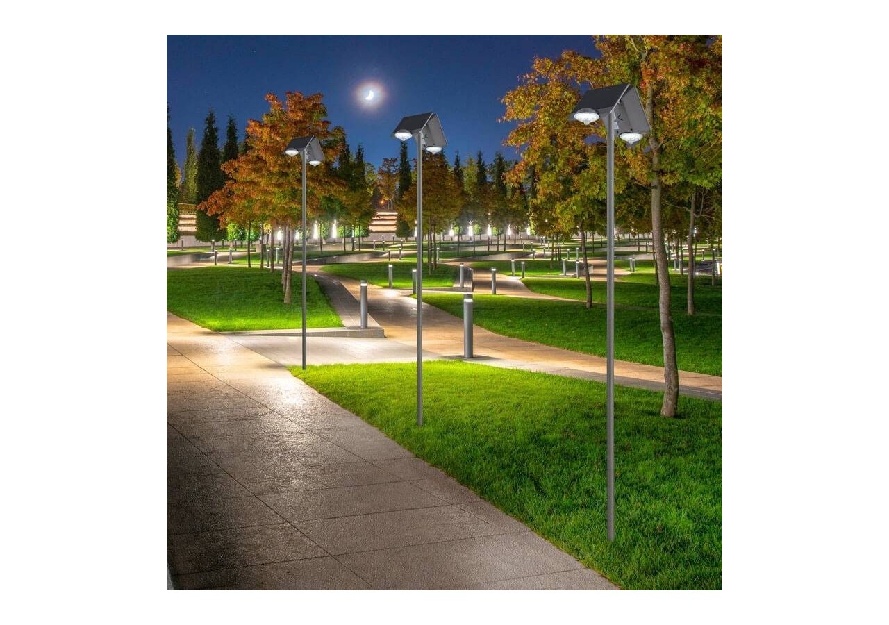 Lampadaire double solaire avec détecteur IP44 - SL20 - Barcelona LED