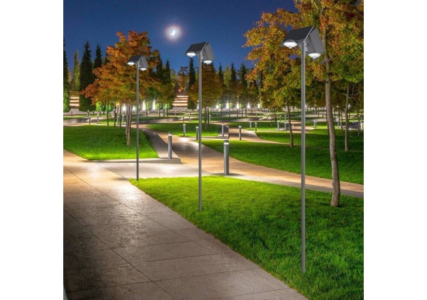 Lampadaire double solaire avec détecteur IP44 - SL20 - Barcelona LED