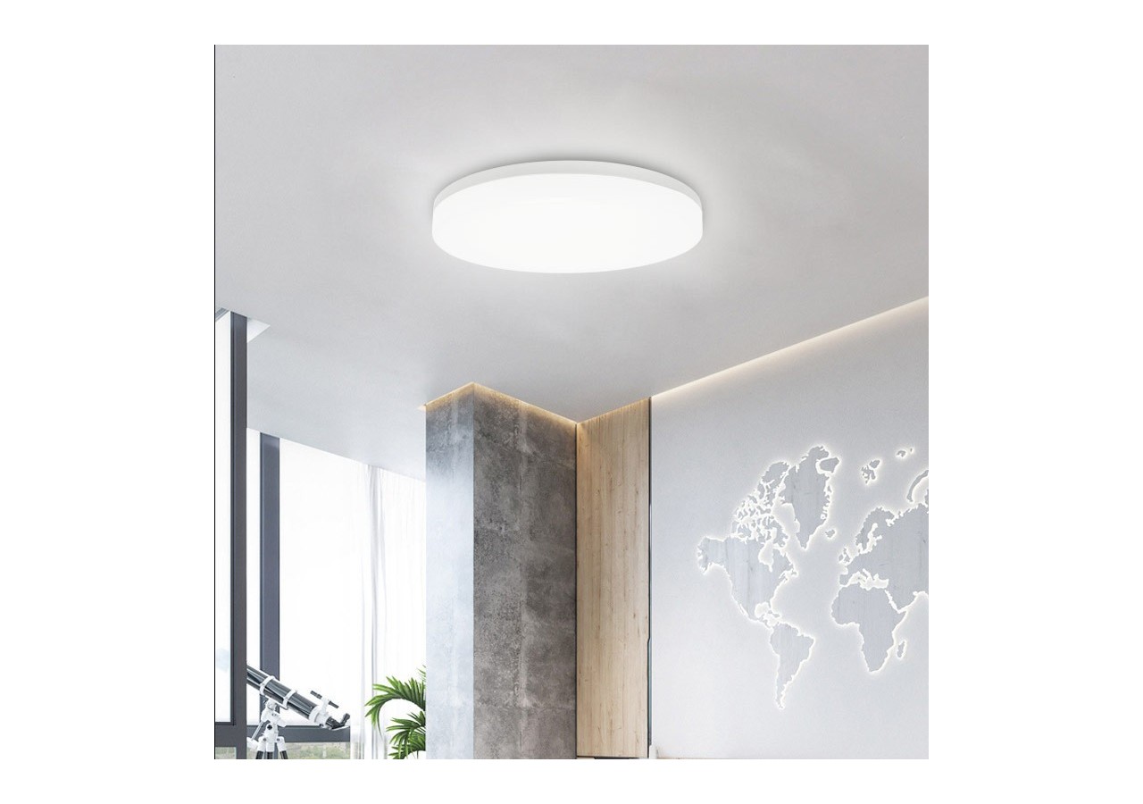Plafonnier LED rond étanche blanc 24W CCT-2400lm-IP65 - B1720-R-CCT - Barcelona LED