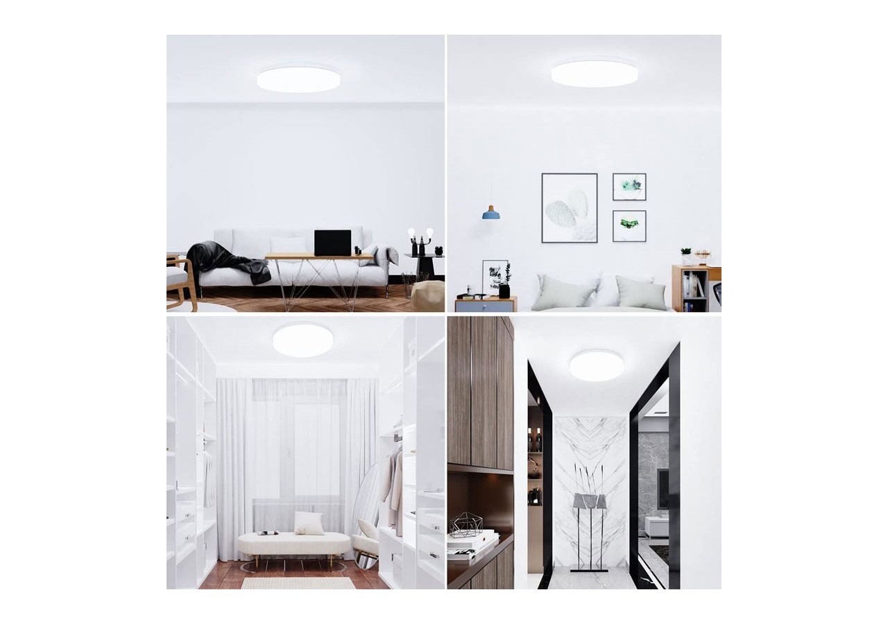 Plafonnier LED rond étanche blanc 24W CCT-2400lm-IP65 - B1720-R-CCT - Barcelona LED