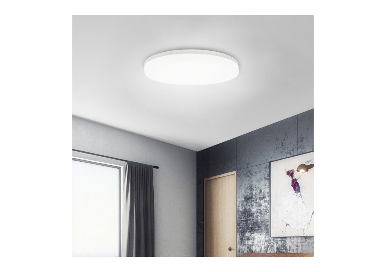 Plafonnier LED rond étanche blanc 24W CCT-2400lm-IP65 - B1720-R-CCT - Barcelona LED
