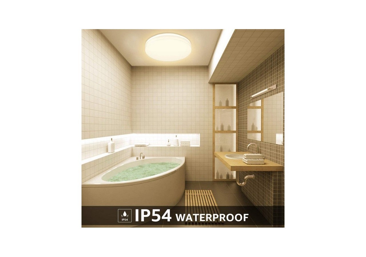 Plafonnier LED rond étanche blanc 24W CCT-2400lm-IP65 - B1720-R-CCT - Barcelona LED