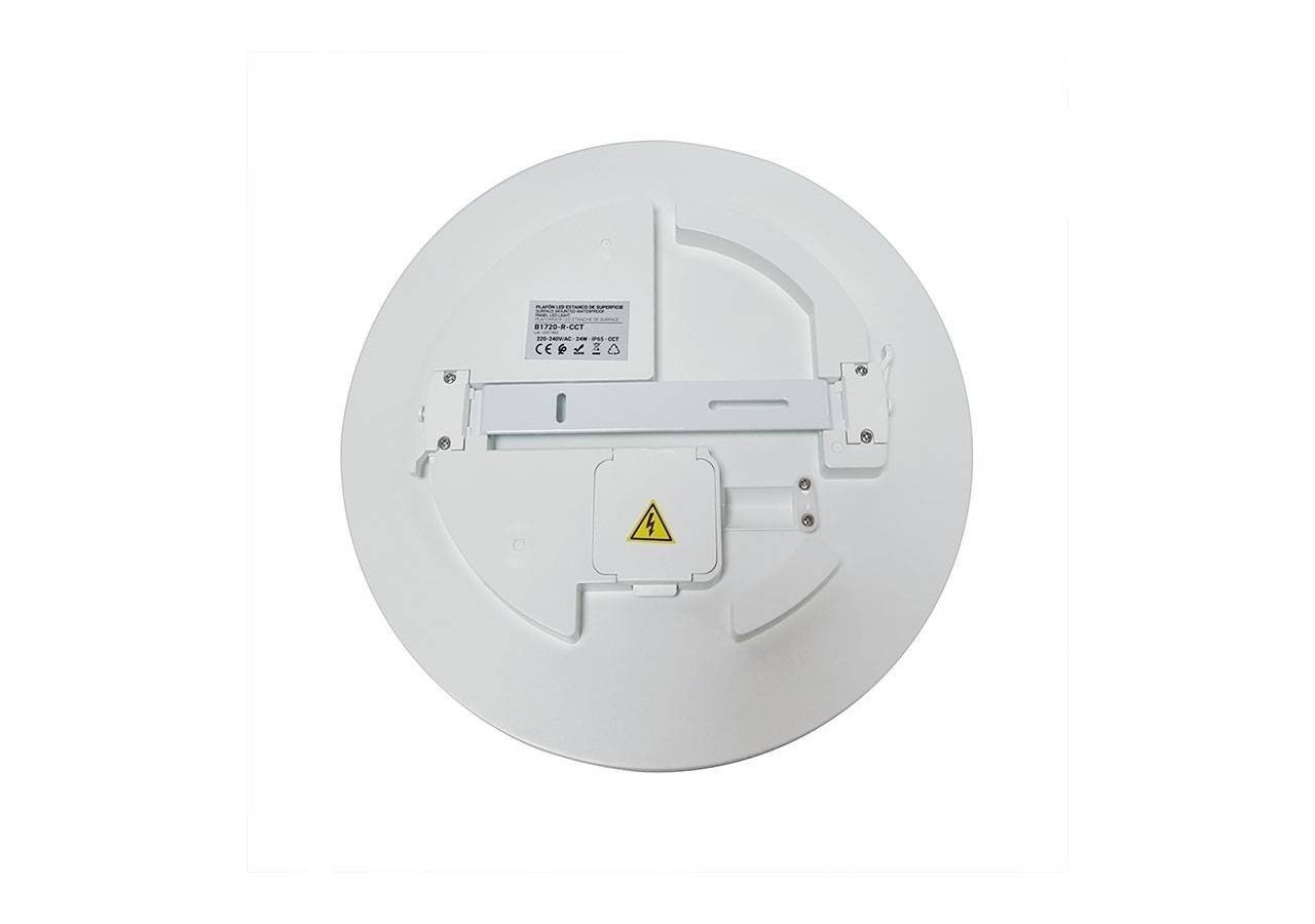Plafonnier LED rond étanche blanc 24W CCT-2400lm-IP65 - B1720-R-CCT - Barcelona LED