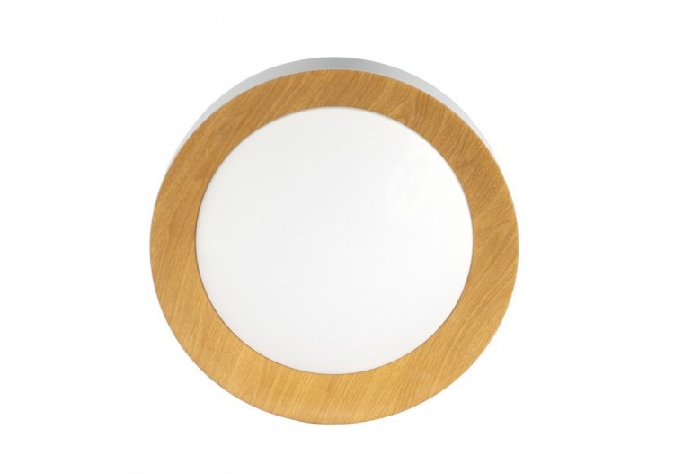 Plafonnier LED imitation bois-CCT-diamètre 450mm-28W - LN1612-CCT - Barcelona LED 2