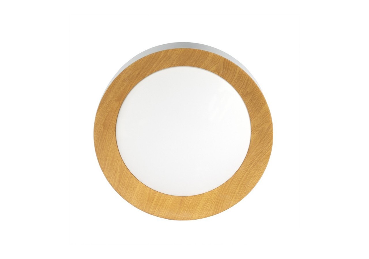 Plafonnier LED imitation bois-CCT-diamètre 450mm-28W - LN1612-CCT - Barcelona LED