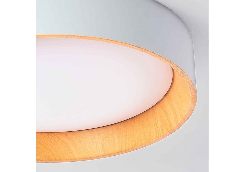 Plafonnier LED imitation bois-CCT-diamètre 450mm-28W - LN1612-CCT - Barcelona LED Plafonnier LED imitation bois-CCT-diamètre 450mm-28W - LN1612-CCT - Barcelona LED