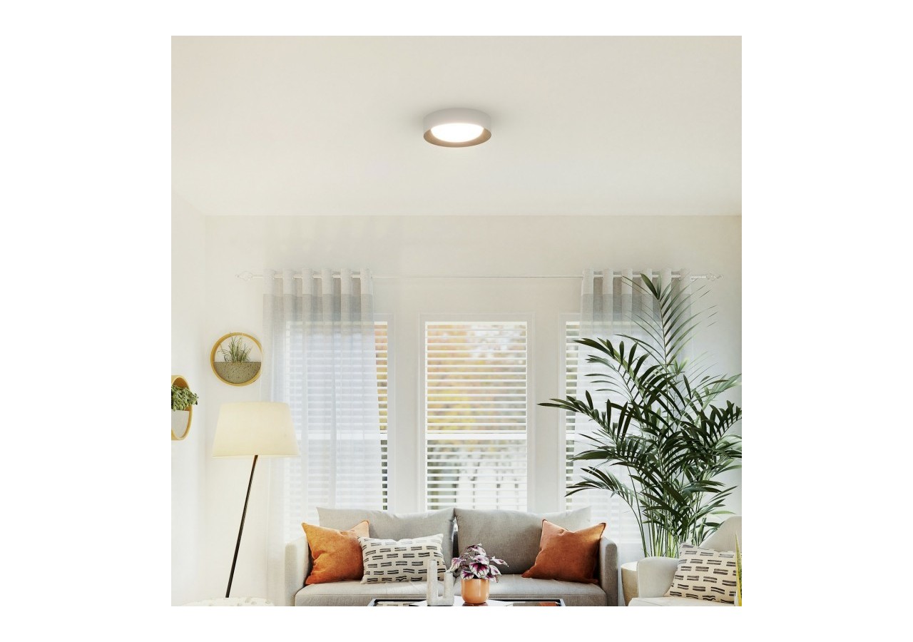 Plafonnier LED imitation bois-CCT-diamètre 450mm-28W - LN1612-CCT - Barcelona LED