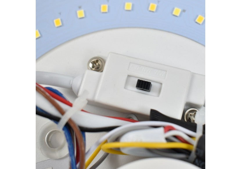 Plafonnier LED imitation bois-CCT-diamètre 450mm-28W - LN1612-CCT - Barcelona LED Plafonnier LED imitation bois-CCT-diamètre 450mm-28W - LN1612-CCT - Barcelona LED
