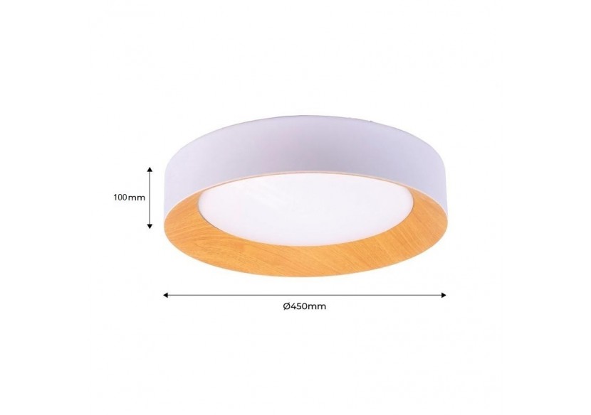 Plafonnier LED imitation bois-CCT-diamètre 450mm-28W - LN1612-CCT - Barcelona LED Plafonnier LED imitation bois-CCT-diamètre 450mm-28W - LN1612-CCT - Barcelona LED