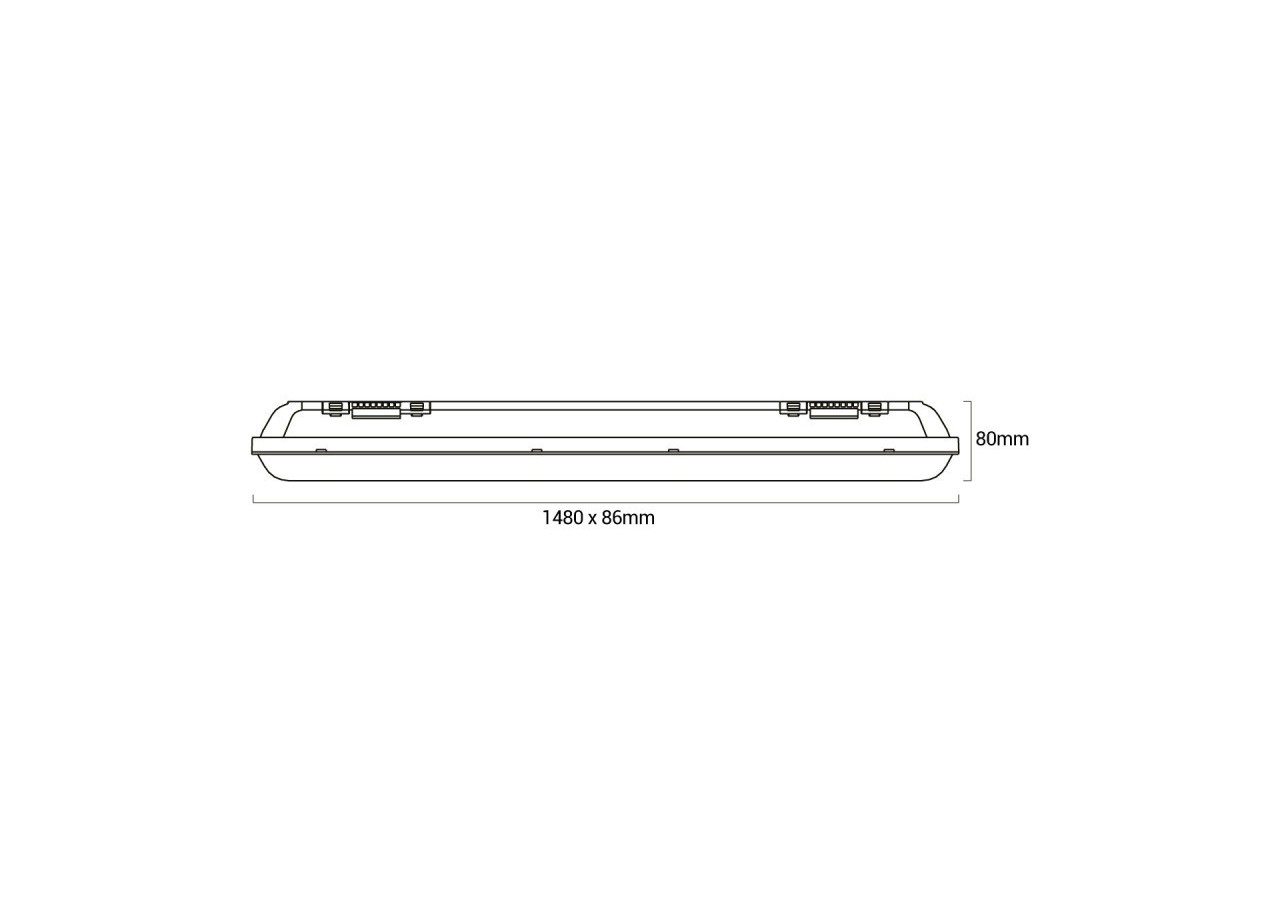 Réglette LED étanche traversante 48W IP65 150cm 48W 6500K - B8400-150BF - Barcelona LED