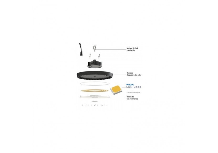 Suspension industrielle LED 150W UFO 230V - B8136-150-5K - Barcelona LED Suspension industrielle LED 150W UFO 230V - B8136-150-5K - Barcelona LED