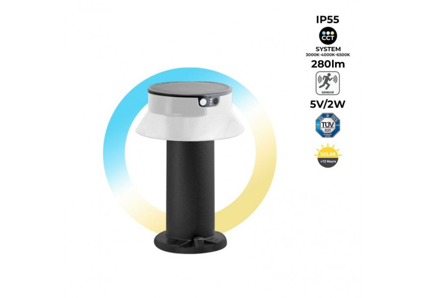 Potelet LED solaire "FELICE 400" 33cm avec capteur PIR-3 modes de fonctionnement-CCT - FE1.574.000.A0S1KOP2 - Barcelona LED Potelet LED solaire "FELICE 400" 33cm avec capteur PIR-3 modes de fonctionnement-CCT - FE1.574.000.A0S1KOP2 - Barcelona LED