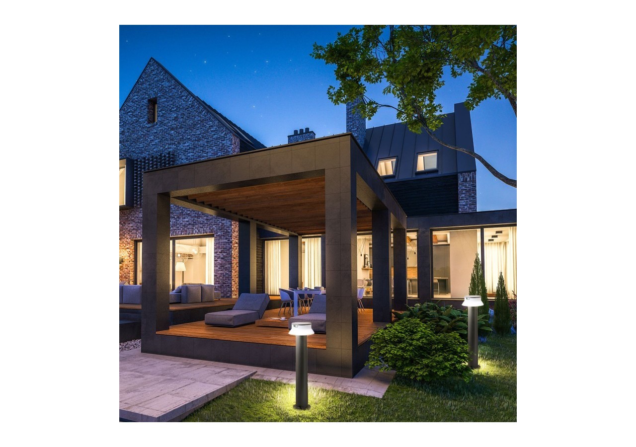 Borne LED solaire "FELICE 800" 73cm avec capteur PIR-3 modes de fonctionnement-CCT - FE1.575.000.A0S1KOP2 - Barcelona LED