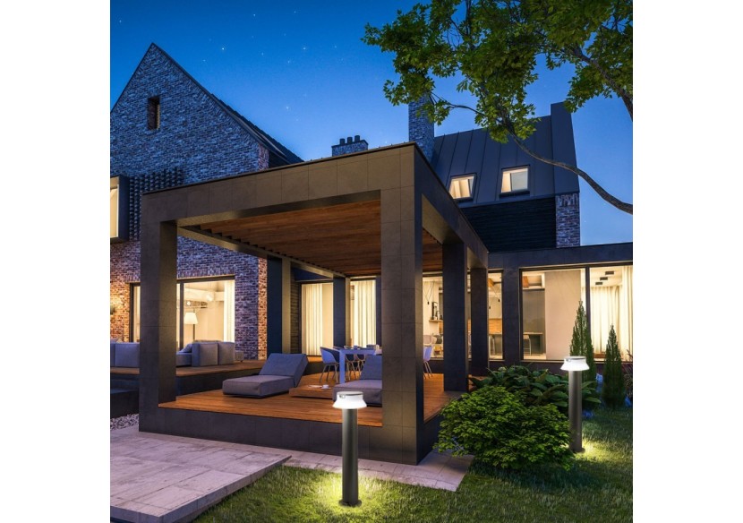 Borne LED solaire "FELICE 800" 73cm avec capteur PIR-3 modes de fonctionnement-CCT - FE1.575.000.A0S1KOP2 - Barcelona LED