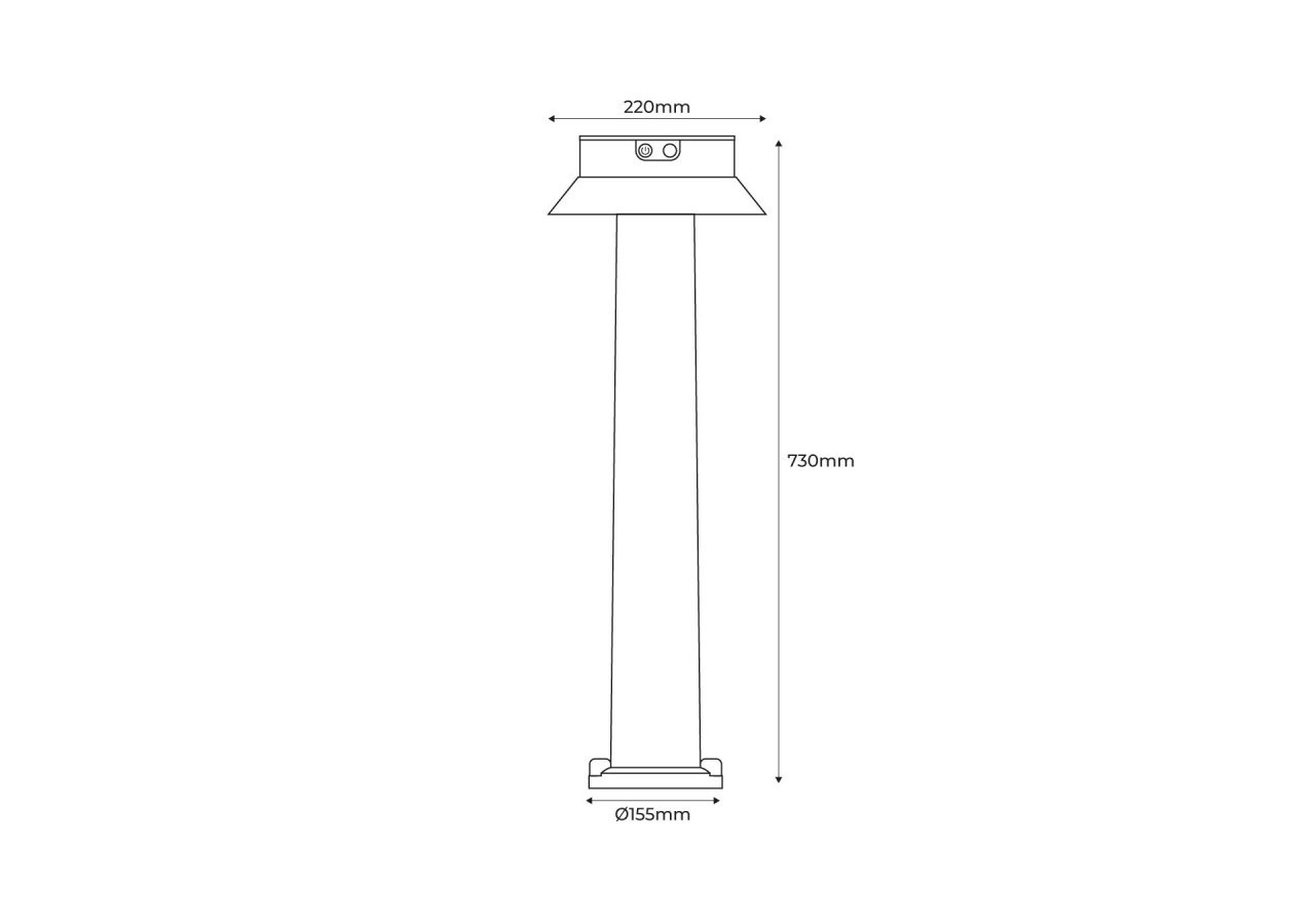 Borne LED solaire "FELICE 800" 73cm avec capteur PIR-3 modes de fonctionnement-CCT - FE1.575.000.A0S1KOP2 - Barcelona LED