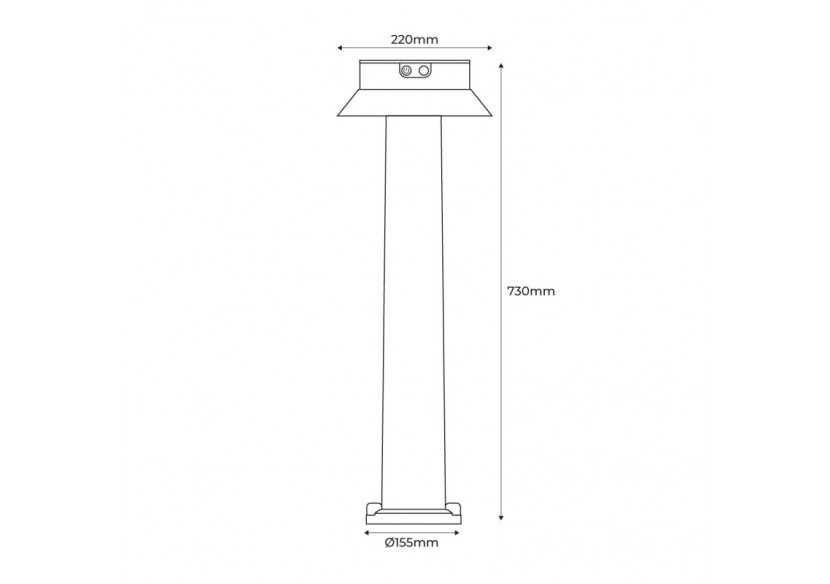 Borne LED solaire "FELICE 800" 73cm avec capteur PIR-3 modes de fonctionnement-CCT - FE1.575.000.A0S1KOP2 - Barcelona LED