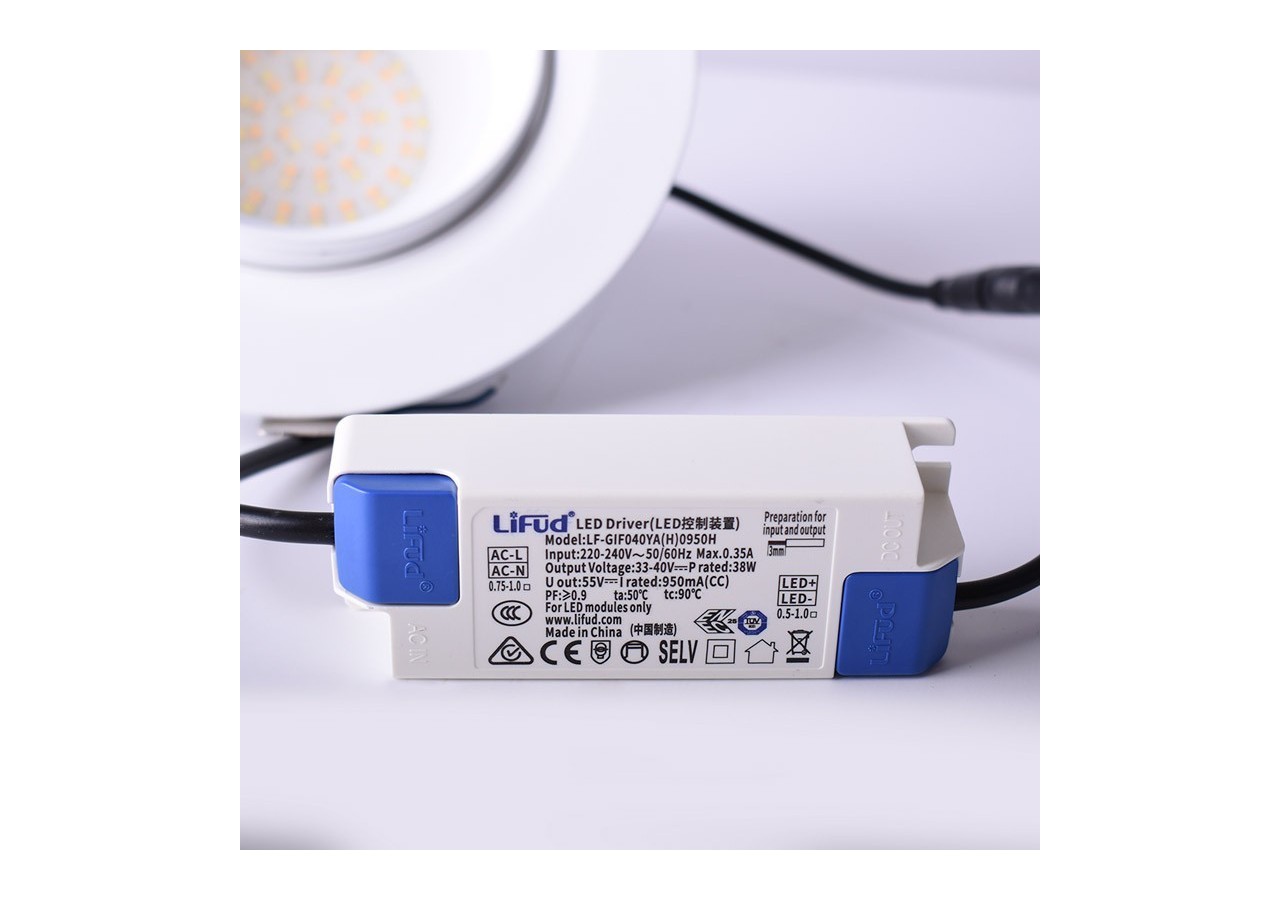 Downlight LED circulaire orientable 38W CCT driver LIFUD - B1262-38CCT - Barcelona LED