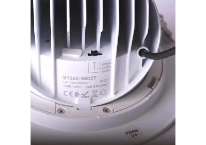 Downlight LED circulaire orientable 38W CCT driver LIFUD - B1262-38CCT - Barcelona LED