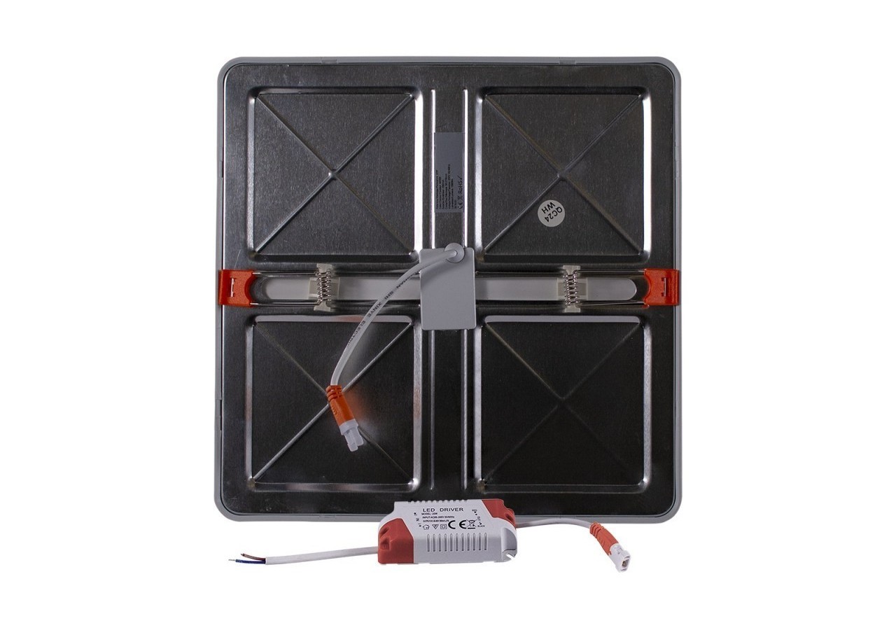 Dalle downlight LED carrée encastrée à diamètre réglable 20W - B1275-7-BF - Barcelona LED