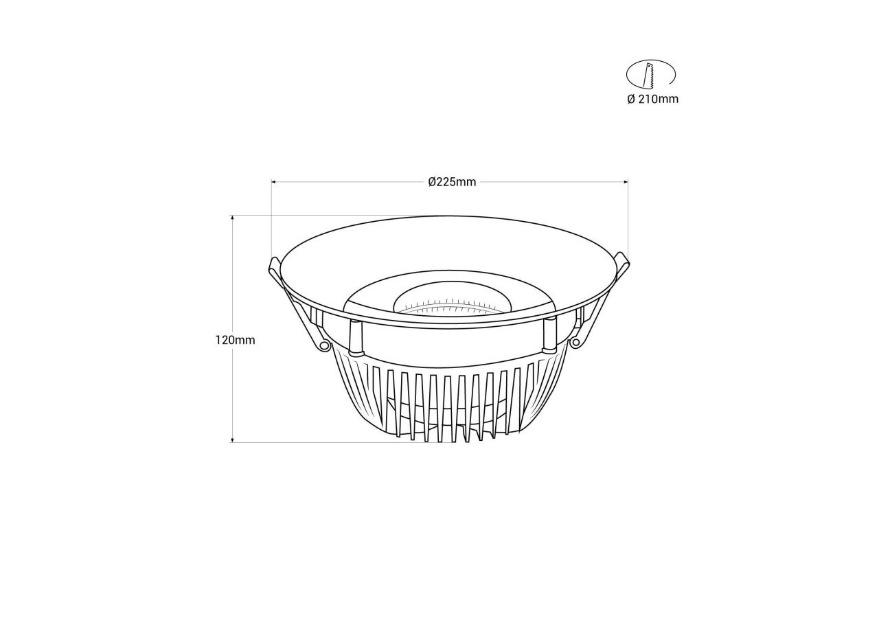 Spot LED encastrable spécial cosmétique, mode et vente au détail-30W-Coupe diamètre 210 mm - B1260-1-RET-4K - Barcelona LED