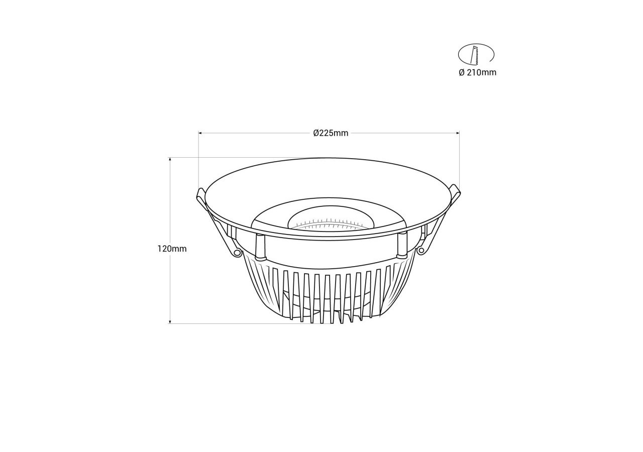 Spot LED encastrable spécial poissonnerie-30W-diamètre 210 mm - B1260-1-PYM - Barcelona LED