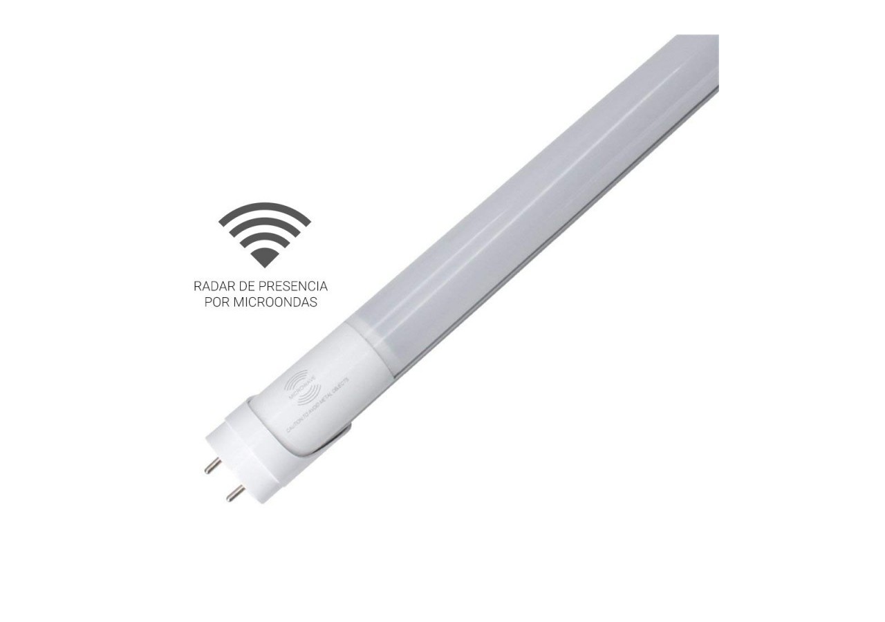 Tube LED T8 60cm 9W avec capteur de proximité microondes Blanc Froid 6000K verre opaque - B4009-R-60BF - Barcelona LED