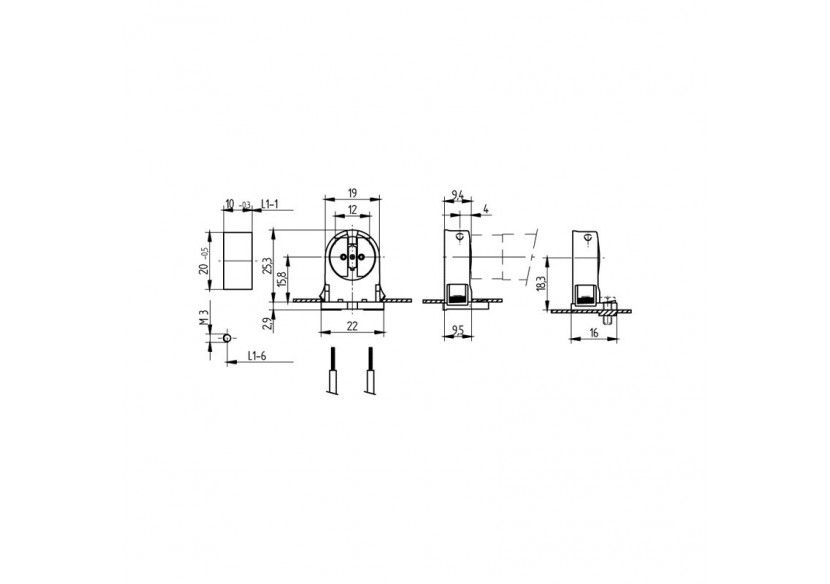 Douille G5 tube LED T5 sans câblage - B1634 - Barcelona LED
