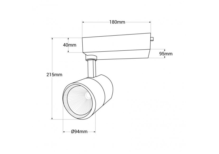 Projecteur LED sur rail monophasé spécial cosmétiques, mode et retail - B00574-B-RET-4K - Barcelona LED