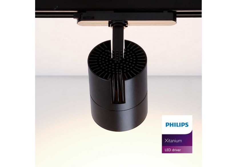 Spot LED pour rail triphasé 30W pour fruits et légumes noir - B00591-N-FYV - Barcelona LED