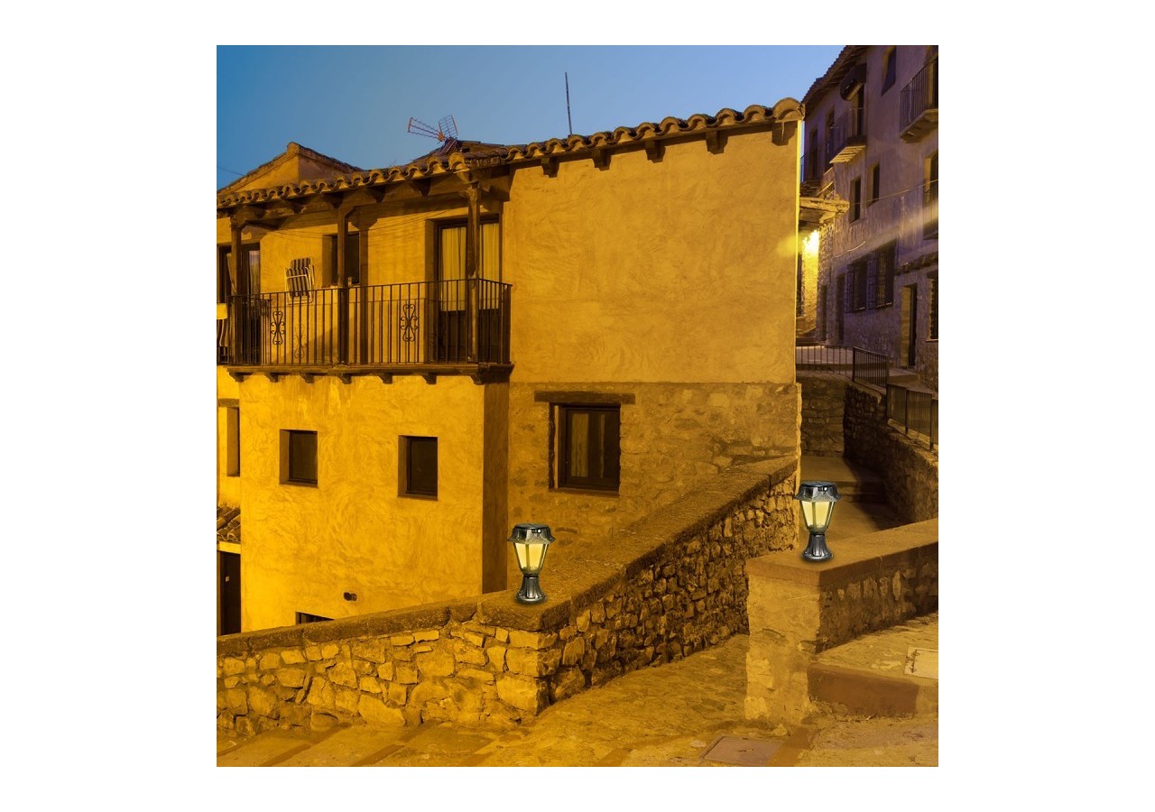 Lanterne sur pied solaire "MINILOT/ROSETTA" avec capteur PIR-3 modes de fonctionnement-CCT - R22.111.000.AFS1K - Barcelona LED