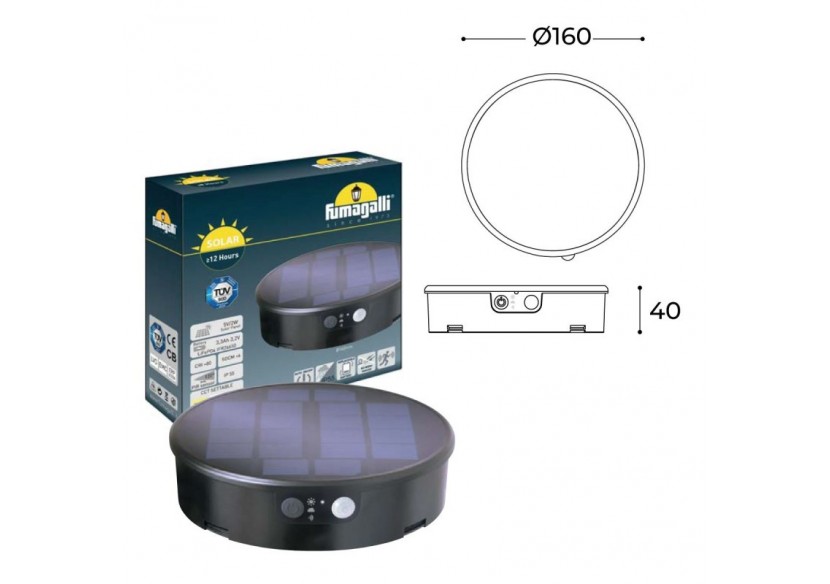Lanterne sur pied solaire "MINILOT/ROSETTA" avec capteur PIR-3 modes de fonctionnement-CCT - R22.111.000.AFS1K - Barcelona LED