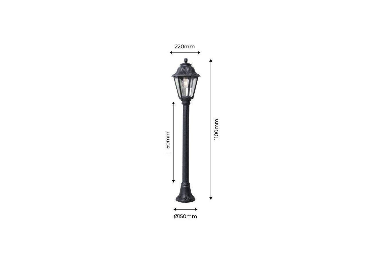 Lampadaire d'extérieur LED FUMAGALLI "MIZAR/ANNA"-110 cm-6W-E27-IP55 - E22.151.000.AXF1R - Barcelona LED