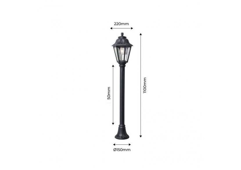 Lampadaire d'extérieur LED FUMAGALLI "MIZAR/ANNA"-110 cm-6W-E27-IP55 - E22.151.000.AXF1R - Barcelona LED