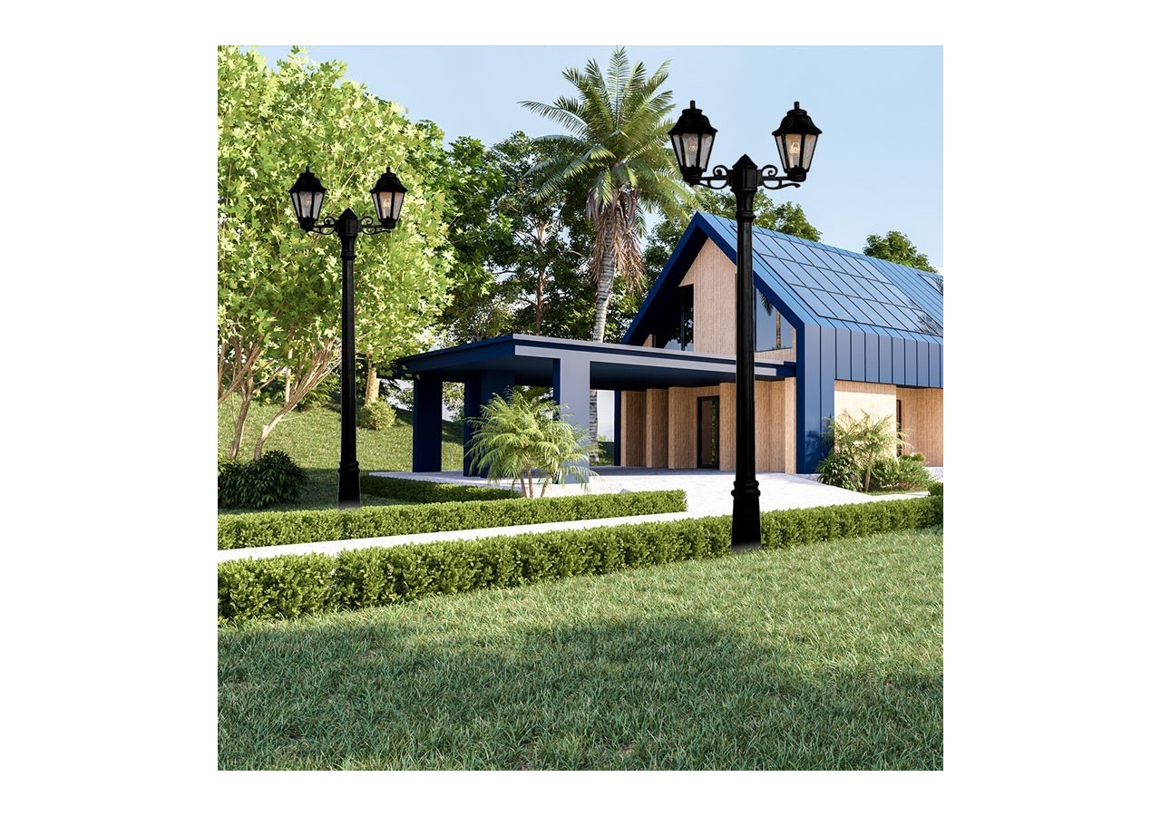 Lampadaire extérieur double FUMAGALLI "Gigi Bisso/Anna"-2x E27-CCT-IP55 - E22.156.S20.AXV1K - Barcelona LED