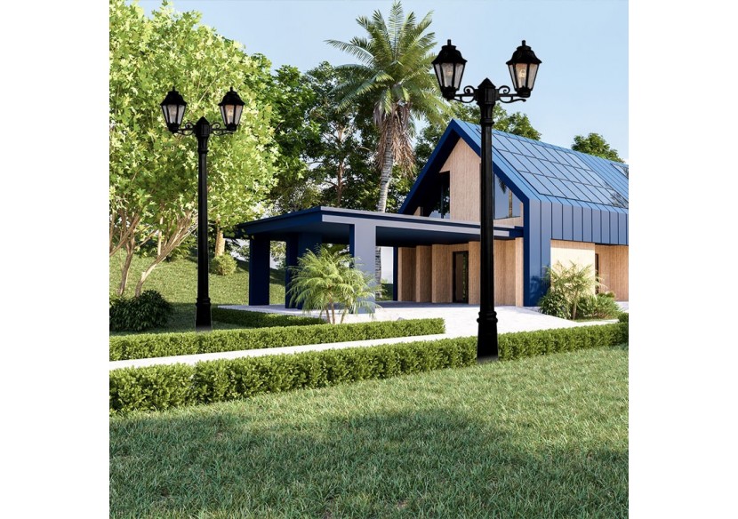 Lampadaire extérieur double FUMAGALLI "Gigi Bisso/Anna"-2x E27-CCT-IP55 - E22.156.S20.AXV1K - Barcelona LED