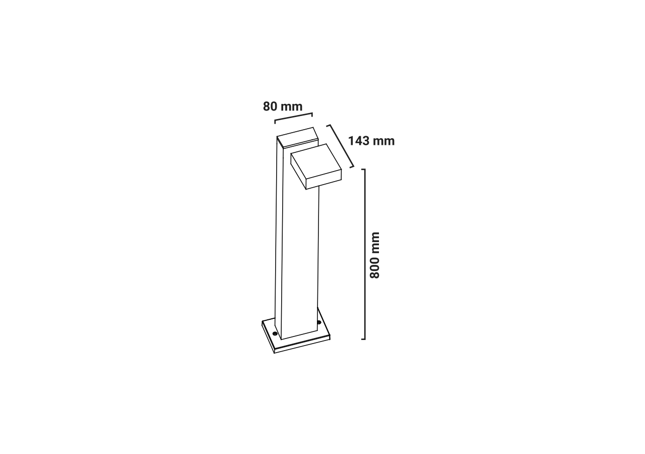 Borne LED extérieur "PILLAR" 5W 80cm - L5035-B - Barcelona LED