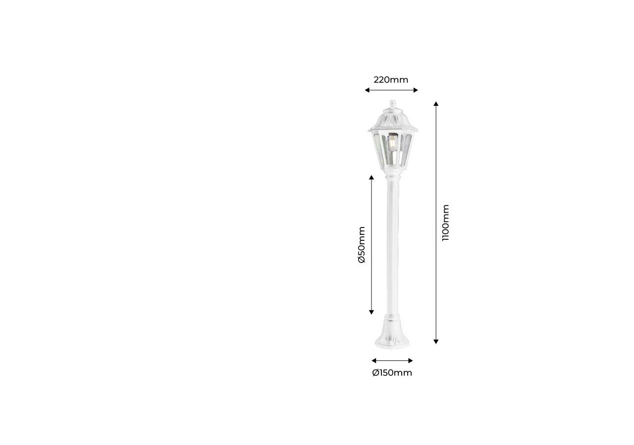 Lampadaire d'extérieur LED FUMAGALLI "MIZAR/ANNA"-110 cm-8,5W-E27-IP55 - E22.151.000.WXV1K - Barcelona LED
