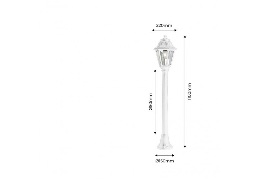 Lampadaire d'extérieur LED FUMAGALLI "MIZAR/ANNA"-110 cm-8,5W-E27-IP55 - E22.151.000.WXV1K - Barcelona LED Lampadaire d'extérieur LED FUMAGALLI "MIZAR/ANNA"-110 cm-8,5W-E27-IP55 - E22.151.000.WXV1K - Barcelona LED
