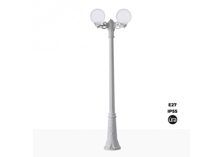 Double lampadaire LED d'extérieur FUMAGALLI "GIGI BISSO GLOBE" 2LxE27 - G25.156.S20.WYF1R - Barcelona LED