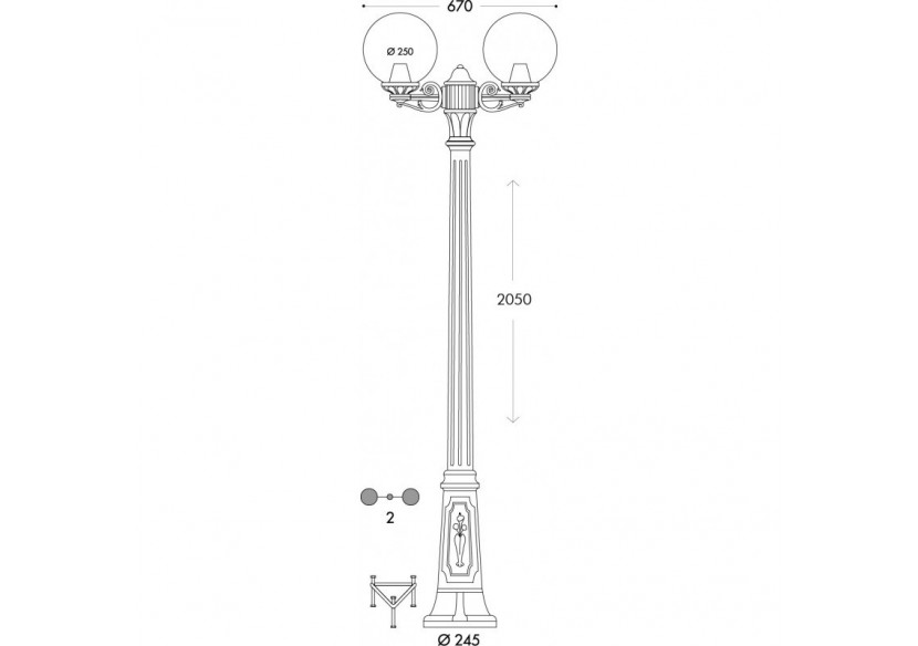 Double lampadaire LED d'extérieur FUMAGALLI "GIGI BISSO GLOBE" 2LxE27 - G25.156.S20.WYF1R - Barcelona LED Double lampadaire LED d'extérieur FUMAGALLI "GIGI BISSO GLOBE" 2LxE27 - G25.156.S20.WYF1R - Barcelona LED