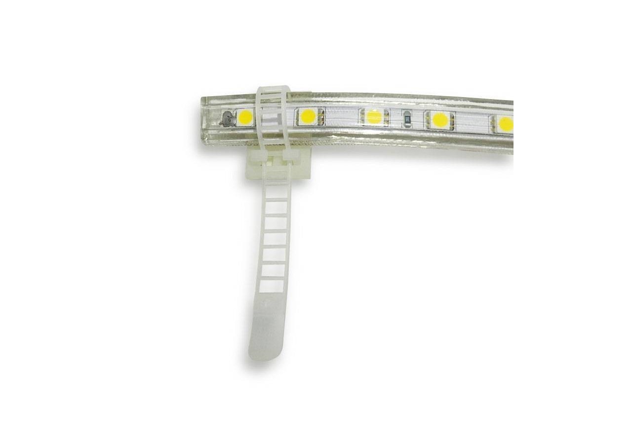 Bride plastique pour rubans et tuyaux LED avec base adhésive 3M - B1699-2 - Barcelona LED
